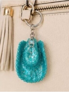 Glitter Teal Cowboy Hat Keychain - Women Accessories Key & Card Holder